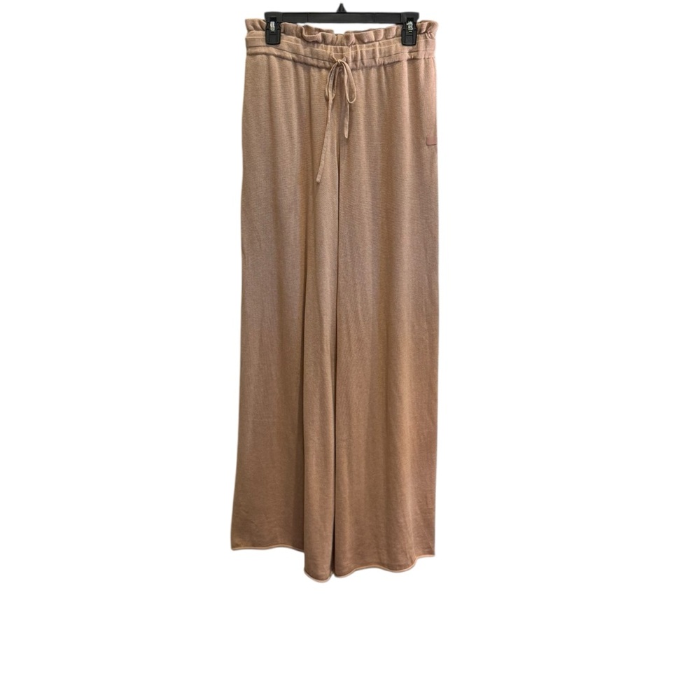 Lunya Woman’s Good in Bed Caramel Wide Leg Drawstring Sleep Lounge Pants sz M